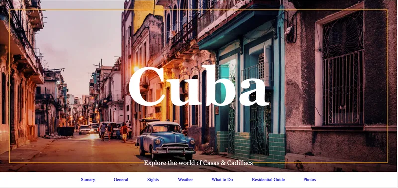 Project Cuba – Landing Page
